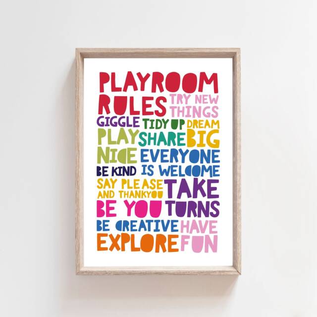 Playroom Prints, Wall Art, Rainbow Reading Corner, Nursery Boys Bedroom, Girls Kids - image 1