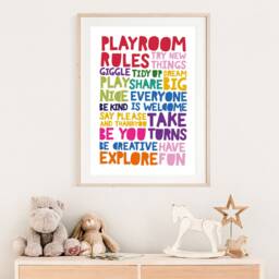 Playroom Prints, Wall Art, Rainbow Reading Corner, Nursery Boys Bedroom, Girls Kids - thumbnail 2
