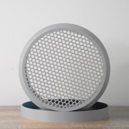 "Geometric Planter With Drainage & Saucer in Gray, Unique 3D-Printed Plant Pot, Small To Large Sizes 4"" 5"" 6"" 7"" 8" - thumbnail 3