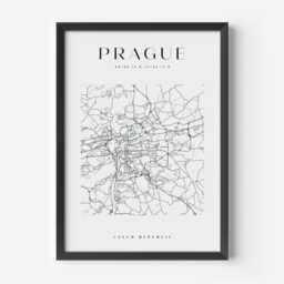 Prague City Map Print, Home Decor, Wall Art, Poster, Framed - thumbnail 2