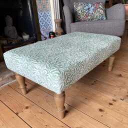 William Morris Cotton Fabric Ottoman Handmade Coffee Table Footstool, UK Made - thumbnail 3