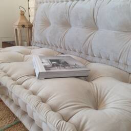 Floor Cushion With Backrest, French Style Seat, Bench Cushion, Window Seat - thumbnail 3