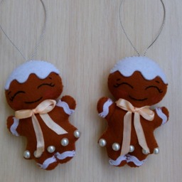 Felt Gingerbread Man, Gingerbread Ornament, Christmas Decor, Tree Ornaments, Gift For - thumbnail 3