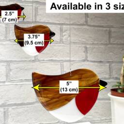 Handmade Glass Robin Suncatcher, Large Size, Fused Art, Christmas Decoration, Memorial Keepsake - thumbnail 3
