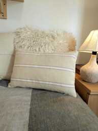 Rustic Striped Grain Sack Cushion Cover French Country Style Oblong Pillow Handmade UK