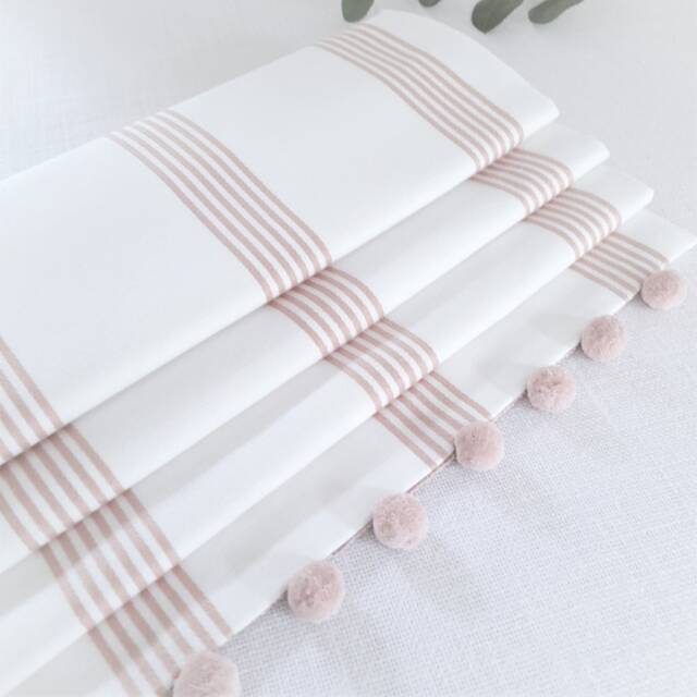 Rose Pink Stripe Blackout Roman Blind - image 1