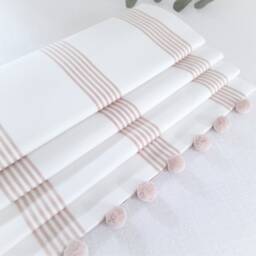 Rose Pink Stripe Blackout Roman Blind