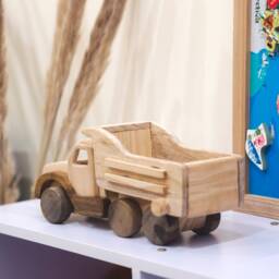 Personalized Wooden Dump Truck Construction Toy, Custom Name Engraving Car, Driver Gift, Montessori-Inspired, Gift For Toddlers - thumbnail 3