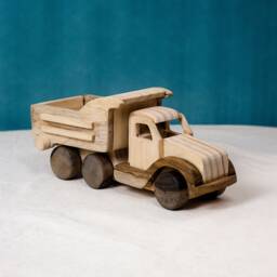 Personalized Wooden Dump Truck Construction Toy, Custom Name Engraving Car, Driver Gift, Montessori-Inspired, Gift For Toddlers - thumbnail 1