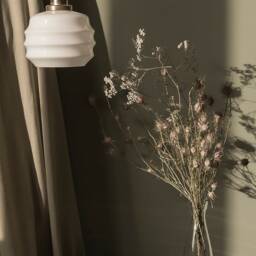Opaline Pendant Light With Brass Top, Art Deco Lamp, Lighting - thumbnail 3