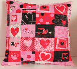 12x12 Checkerboard Hearts Decorative Pillow - thumbnail 1