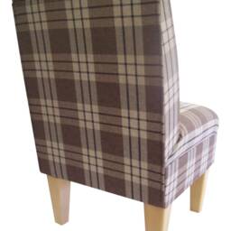 Bedroom Chair On Wooden Beech Coloured Legs - Kintyre Chestnut Tartan Fabric - thumbnail 3