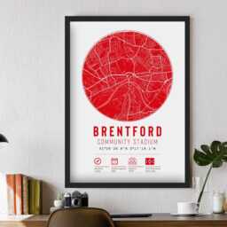 Brentford Community Stadium Minimalist Map Prints & Frames - Gift Decor Football F.c. Fc Dad Granddad Brother Uncle - thumbnail 3