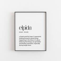 Elpida Modern Greek Wall Print, Definition Prints, Gallery Print Ideas, Workspace Decor, Tourist Or Traveler's Gifts - thumbnail 1