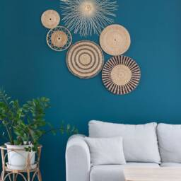 Woven Rattan Wall Art Set - Seagrass & Bamboo Decor Farmhouse Coastal - thumbnail 2