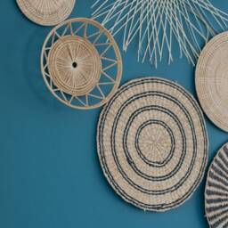 Woven Rattan Wall Art Set - Seagrass & Bamboo Decor Farmhouse Coastal - thumbnail 3