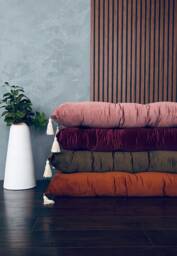 Boho Velvet Floor Pillow With Tassels in Multiple Size & Color