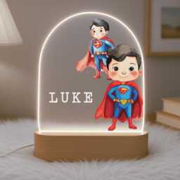 Personalised Night Light Superhero- Child's Birthday Gift - Superhero Bedroom Decor Boy - thumbnail 2