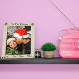 Personalised Engraved Our First Christmas Wooden Photo Frame - Family Xmas Picture Siblings Cousins - thumbnail 3