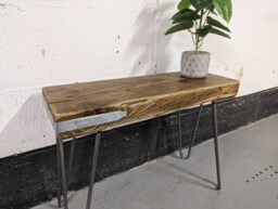 Chunky Rustic Side Tables, With Steel Hairpin Legs - Chunky Reclaimed Wood