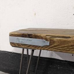 Chunky Rustic Side Tables, With Steel Hairpin Legs - Chunky Reclaimed Wood - thumbnail 3