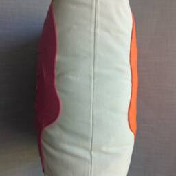 Sugar Skull Double Sided Hot Pink & Orange Felt Pillowcase. Hand Made Calaveras Decorative Pillow Cover - thumbnail 3