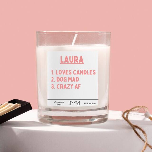 Personalised Candle. Gift. Your Words Here. Definition Funny Personalised - image 1