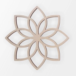 Unfinished Wooden Floral Wall Decor Laser Cut Mdf Cutout - thumbnail 3