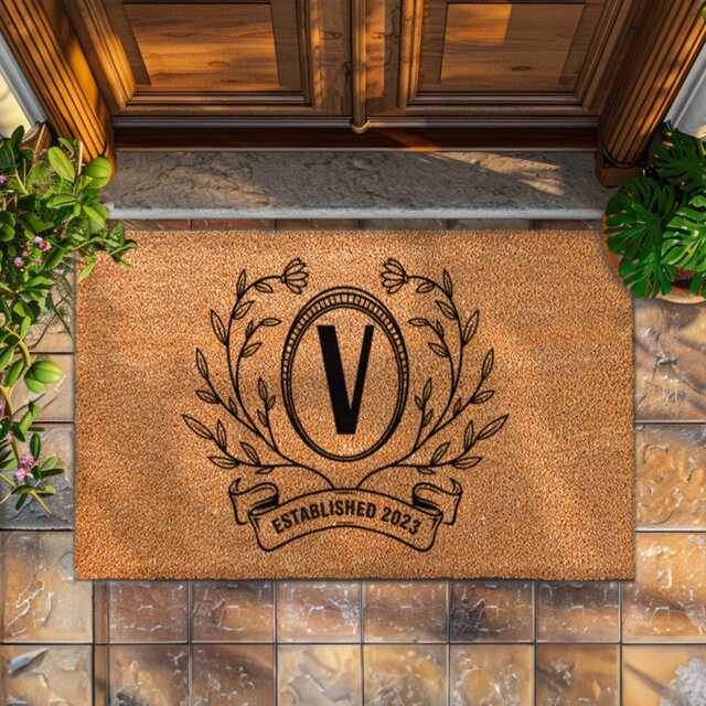 Housewarming Gift - Wedding New Home Personalized Custom Doormat Welcome Door Mat Classy Rug - image 1