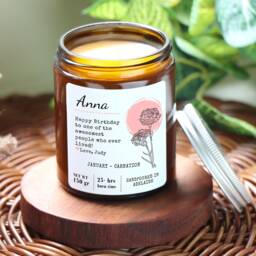 Personalised Birthday Gift - Birth Month Flower January Candle Custom Gift For Her Carnation - thumbnail 1