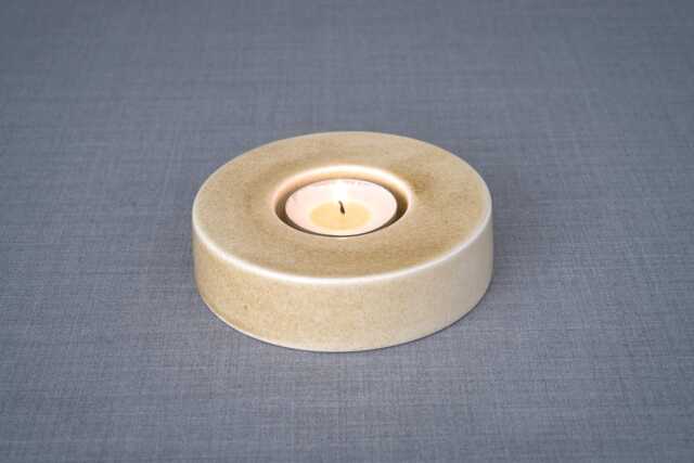 Tealight Candle Holder, Handmade Ceramic Candleholder, Memorial Candles, Pottery Fall Home Decor Gift - Caleo, Light Sand - image 1