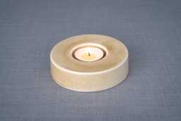 Tealight Candle Holder, Handmade Ceramic Candleholder, Memorial Candles, Pottery Fall Home Decor Gift - Caleo, Light Sand - thumbnail 1