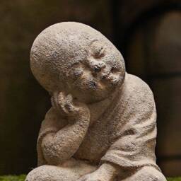 Mini Buddha 4 Inch/10 cm , Concrete Sculpture, Meditating Statue Figurine Sitting Garden Decor, Room Gift - thumbnail 2