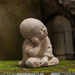 Mini Buddha 4 Inch/10 cm , Concrete Sculpture, Meditating Statue Figurine Sitting Garden Decor, Room Gift - thumbnail 4