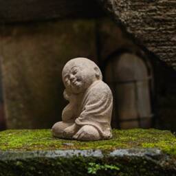 Mini Buddha 4 Inch/10 cm , Concrete Sculpture, Meditating Statue Figurine Sitting Garden Decor, Room Gift - thumbnail 3