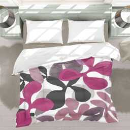 Funky Midcentury Modern Abstract Comforter, Maximalist Bedding For Eclectic Bedroom, Scandinavian Home Decor, Pink Shading #197 - thumbnail 3