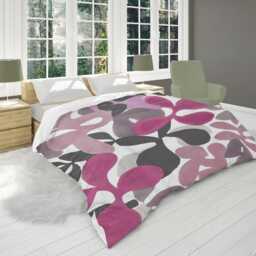 Funky Midcentury Modern Abstract Comforter, Maximalist Bedding For Eclectic Bedroom, Scandinavian Home Decor, Pink Shading #197 - thumbnail 2