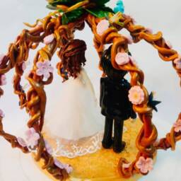 Custom Chibi Anime Wedding Cake Topper Handmade Figurines, Couple Bride & Groom, Centerpiece Decoration Love - thumbnail 4