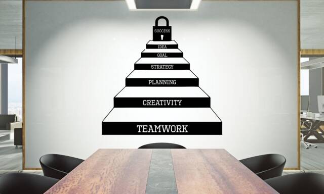 Teamwork Quote Wall Decal Inspirational Office Decor 886Re - image 1