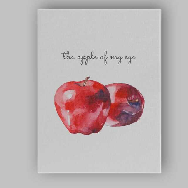 Minimalist Watercolour Apple Quote Kitchen Wall Art Canvas Print Decor Picture Ready To Hang - image 1