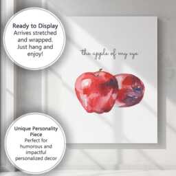 Minimalist Watercolour Apple Quote Kitchen Wall Art Canvas Print Decor Picture Ready To Hang - thumbnail 3