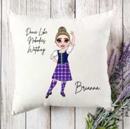 Personalized Highland Dancer Cushion Scottish Dancing Gift, Pillow, Gift For Her - thumbnail 1