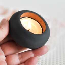 Soft Glow Concrete Candle Holder - Minimalist Home Accent For Calm Evenings Handmade Cement Tea Light - thumbnail 2