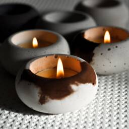 Soft Glow Concrete Candle Holder - Minimalist Home Accent For Calm Evenings Handmade Cement Tea Light - thumbnail 3