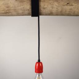 Hanging Lamp With Porcelain Sockets, Driftwood, Driftwood - thumbnail 4