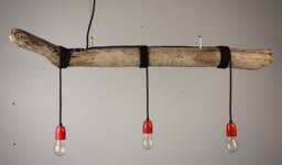 Hanging Lamp With Porcelain Sockets, Driftwood, Driftwood
