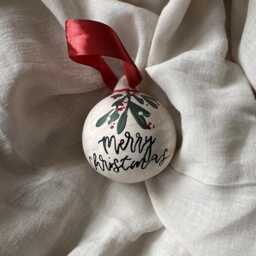 Hand Painted Personalised Christmas Bauble, Custom Name Newlyweds First Christmas, Gift - thumbnail 3