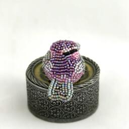 Pink Songbird Beaded Miniature Bird Figurine - thumbnail 3