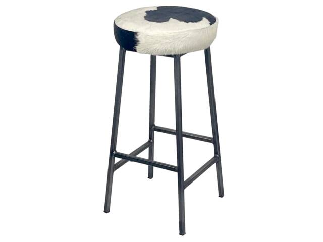 Plwmpty Jeckel Natural Cowhide Stool - Kitchen Island Handcrafted Leather Bar Stool - image 1