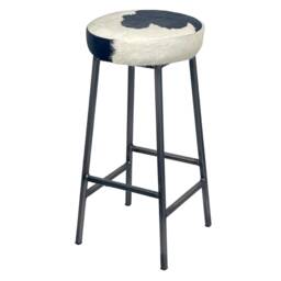 Plwmpty Jeckel Natural Cowhide Stool - Kitchen Island Handcrafted Leather Bar Stool - thumbnail 2